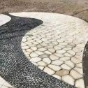 长沙 黄金麻冰裂纹地铺石工地铺装案例