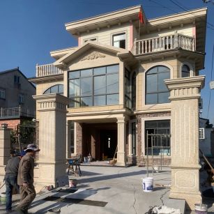 长沙 黄金麻花岗岩荔枝面别墅外墙干挂私家专属