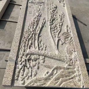 长沙 黄金麻雕刻板浮雕迎客松