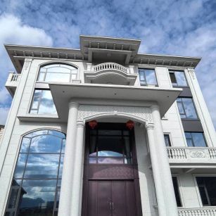 长沙白麻别墅外墙干挂石材效果示例