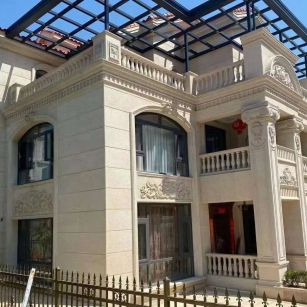 长沙 黄金麻花岗岩荔枝面别墅外墙干挂