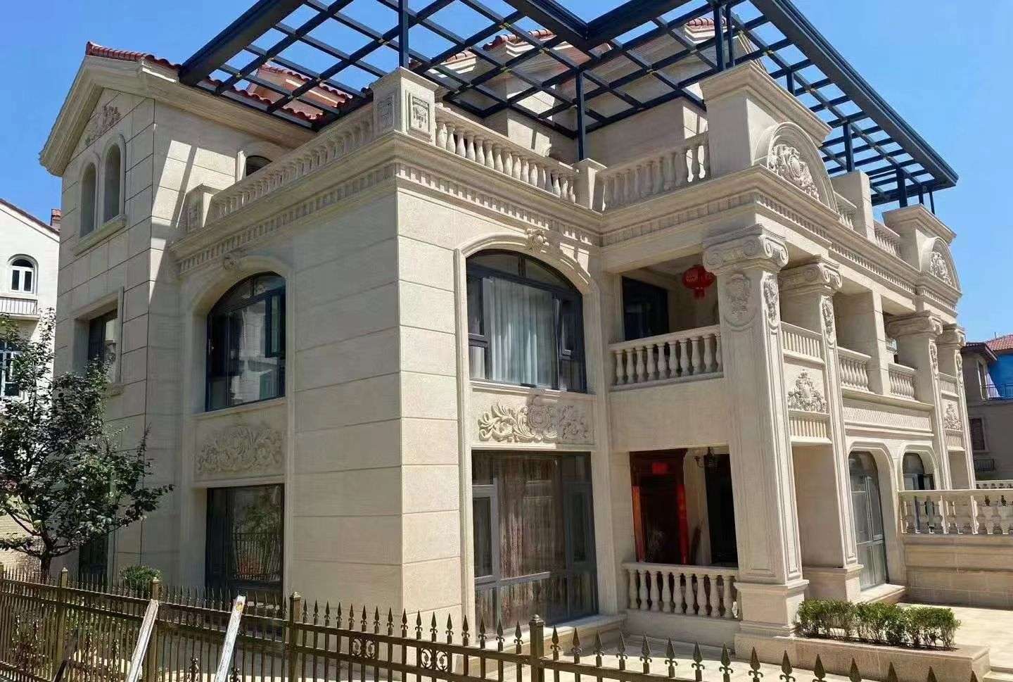 长沙 黄金麻花岗岩荔枝面别墅外墙干挂