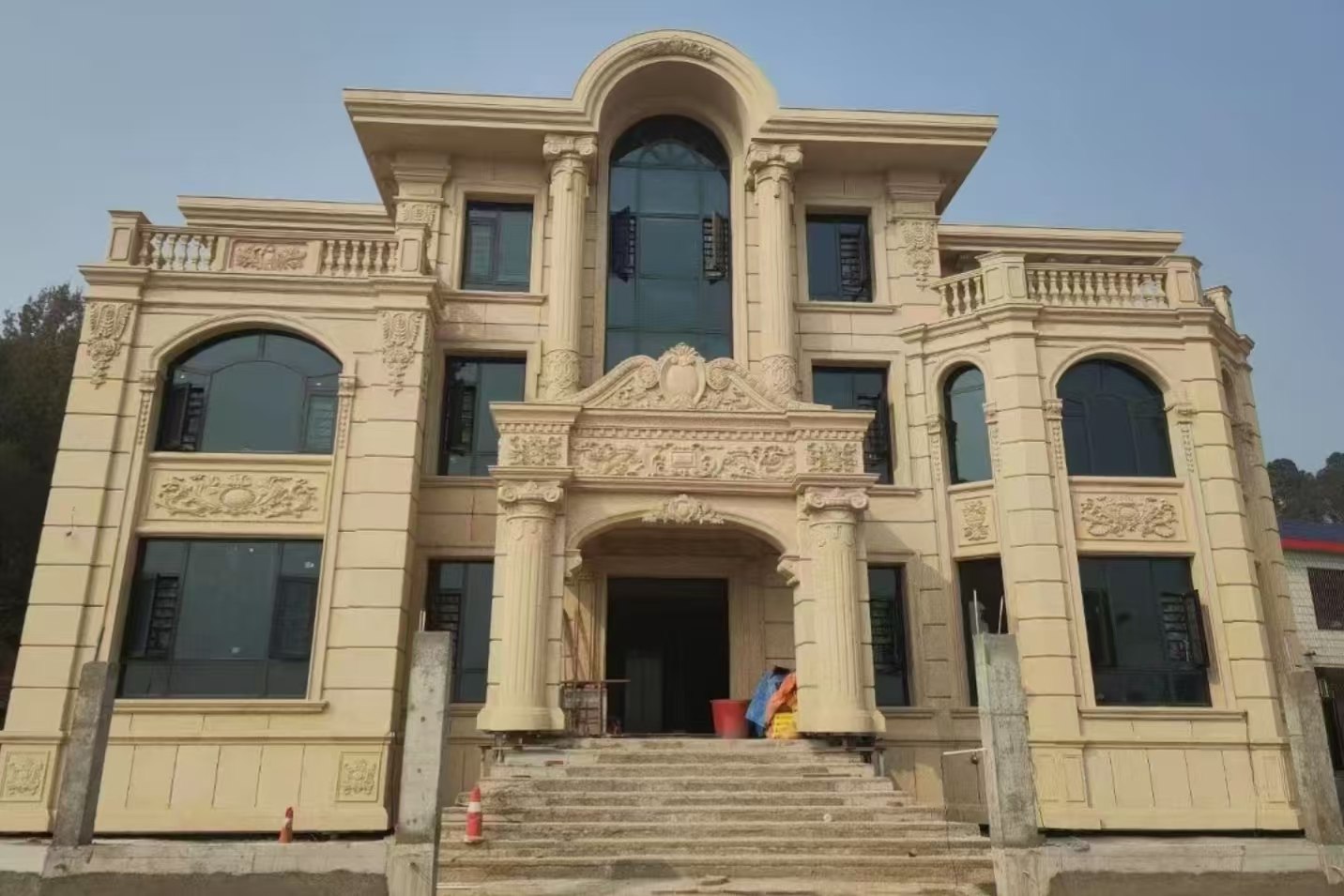 长沙 黄金麻花岗岩别墅外墙干挂