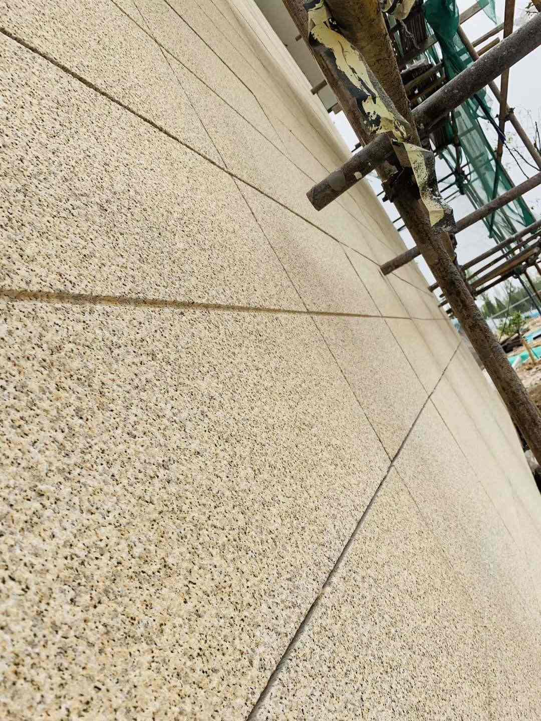 长沙 黄金麻花岗岩荔枝面外墙干挂石材效果示例