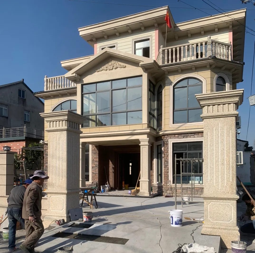 长沙 黄金麻花岗岩荔枝面别墅外墙干挂私家专属